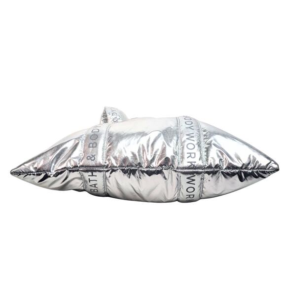 NWT Bath & Body Works Silver Puffer Tote Bag - Picture 4 of 5